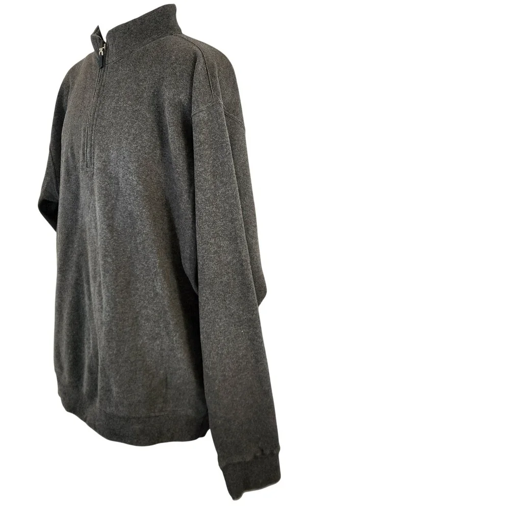 Peter Millar‎ Mens Gray 1/4 Zip Pullover Sweater Top Mens Size XL 100% Cotton